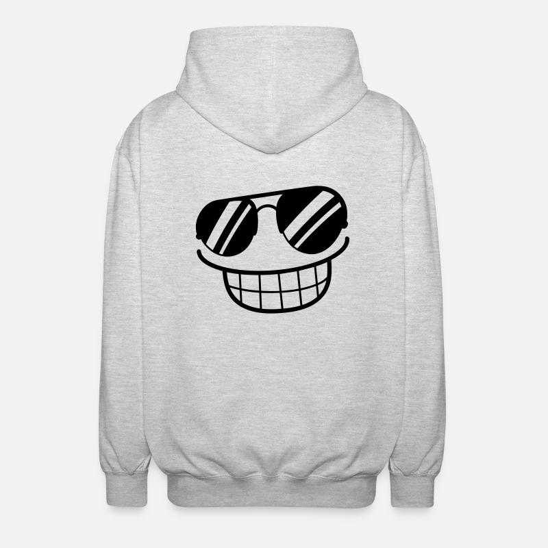 cool_grin - Unisex Kapuzenjacke - Hellgrau meliert