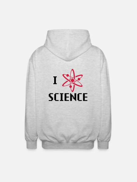 i heart science - Unisex Kapuzenjacke - Hellgrau meliert