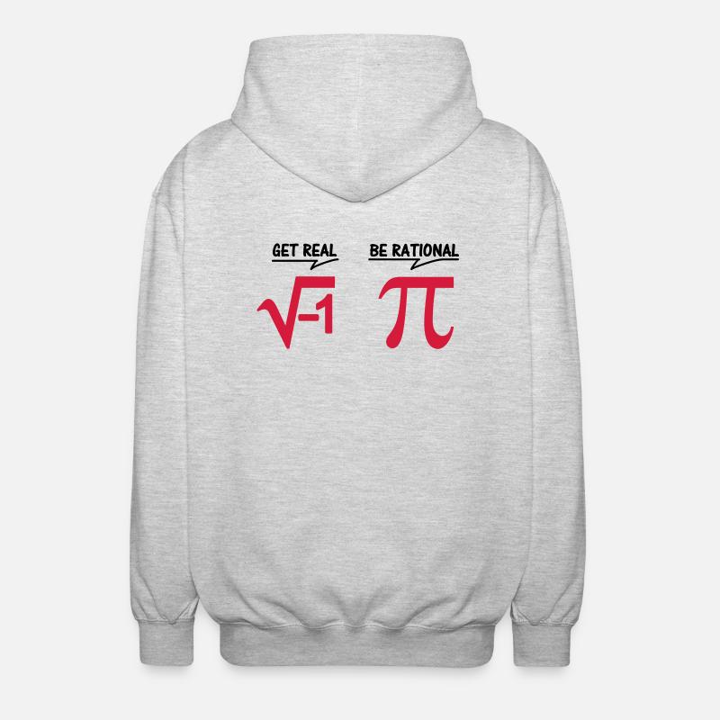 get real - be rational (2c) - Unisex Kapuzenjacke - Hellgrau meliert