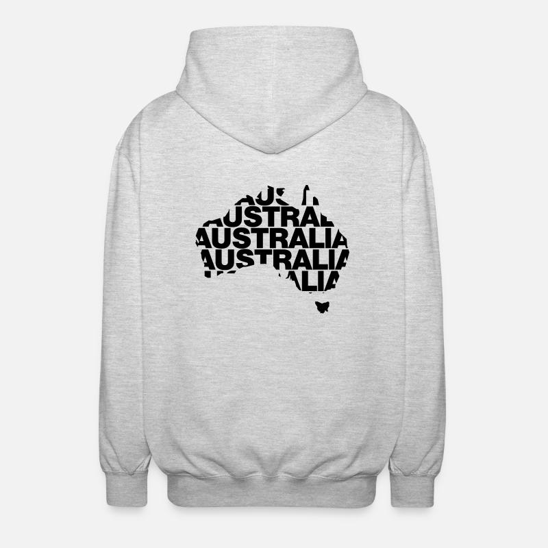 Australien - Unisex Kapuzenjacke - Hellgrau meliert