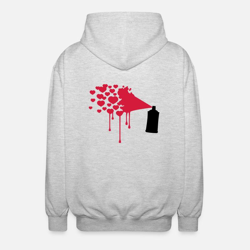 Herz Graffiti - Unisex Kapuzenjacke - Hellgrau meliert