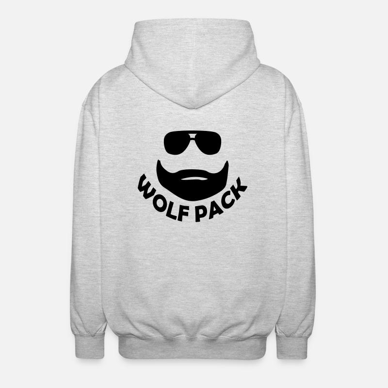 wolf pack - Unisex Kapuzenjacke - Hellgrau meliert