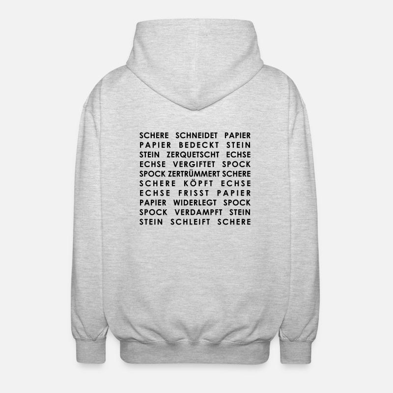 stein_papier_schere_echse_spock - Unisex Kapuzenjacke - Hellgrau meliert