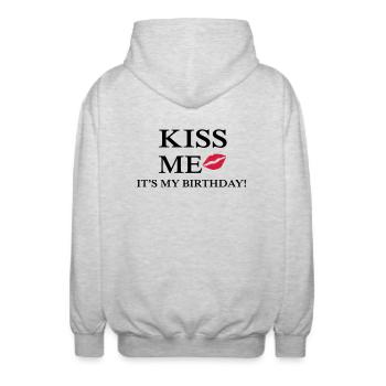 Birthday Kiss - Unisex Kapuzenjacke - Hellgrau meliert - Hinten - AI Model Male 185 light (185cm)