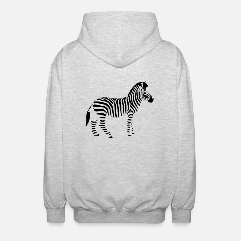 Zebra - Unisex Kapuzenjacke - Hellgrau meliert