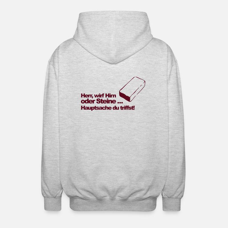 Hirn oder Steine (md) - Unisex Kapuzenjacke - Hellgrau meliert