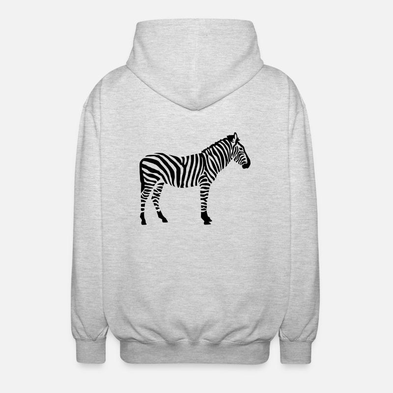 Zebra - Unisex Kapuzenjacke - Hellgrau meliert
