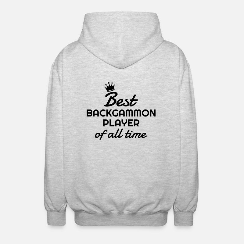 Backgammon / Spiel / Player / Schach - Unisex Kapuzenjacke - Hellgrau meliert