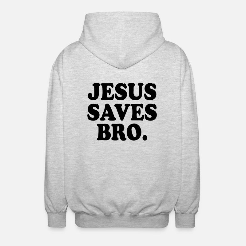 Jesus saves bro - Veste à capuche unisexe - gris clair chiné