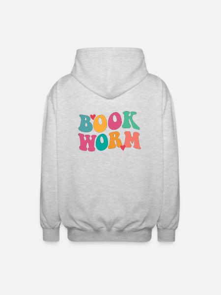 Book worm - Unisex Kapuzenjacke - Hellgrau meliert