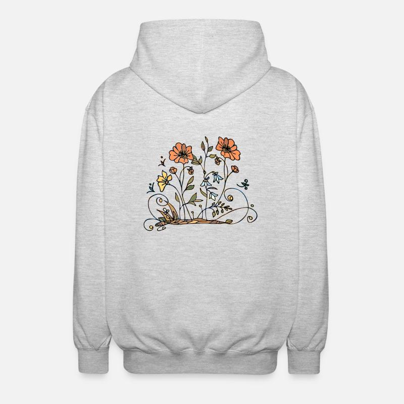 Fleur - Veste à capuche unisexe - gris clair chiné