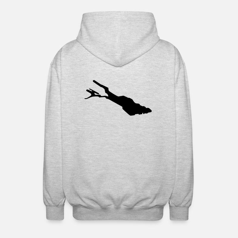 Bodensee Silhouette – Lake Constance Outline - Unisex Kapuzenjacke - Hellgrau meliert