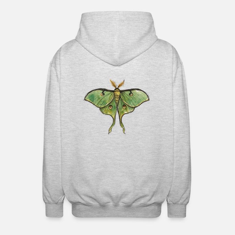 Luna Moth Nocturnal Magic - Veste à capuche unisexe - gris clair chiné