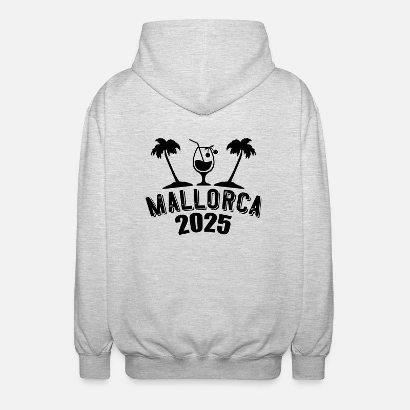 mallorca 2025 - Unisex Kapuzenjacke - Hellgrau meliert