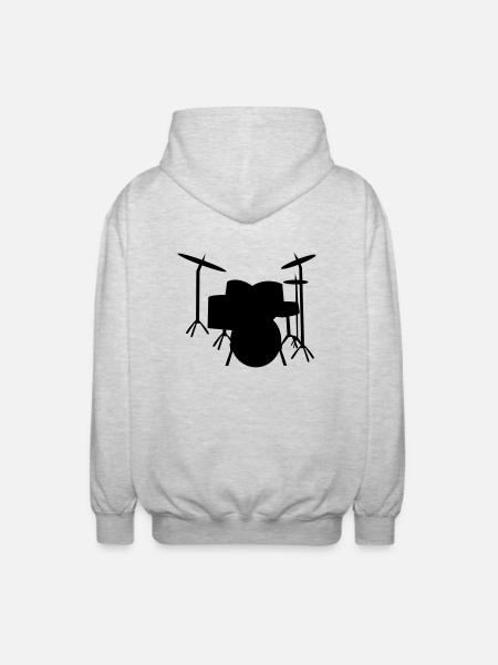 Drums Schlagzeug Drum - Unisex Kapuzenjacke - Hellgrau meliert