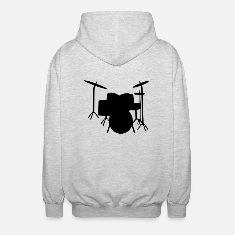 Drums Schlagzeug Drum - Unisex Kapuzenjacke - Hellgrau meliert