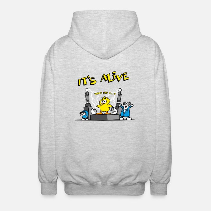 its_alive_chick_b - Unisex Hooded Jacket - light heather grey