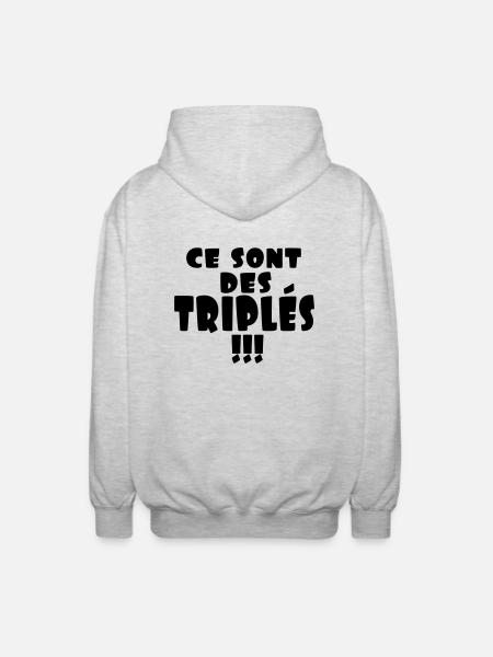 ce sont des triplés - Veste à capuche unisexe - gris clair chiné