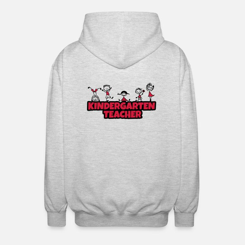 kindergarten teacher - Unisex Kapuzenjacke - Hellgrau meliert