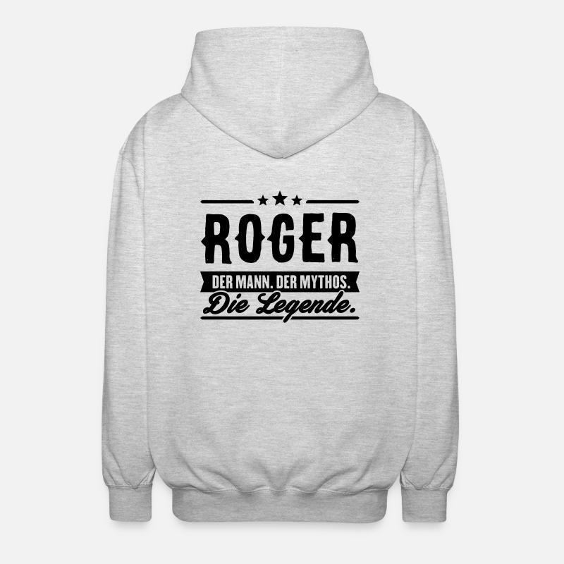 Man Myth Legend Roger - Veste à capuche unisexe - gris clair chiné