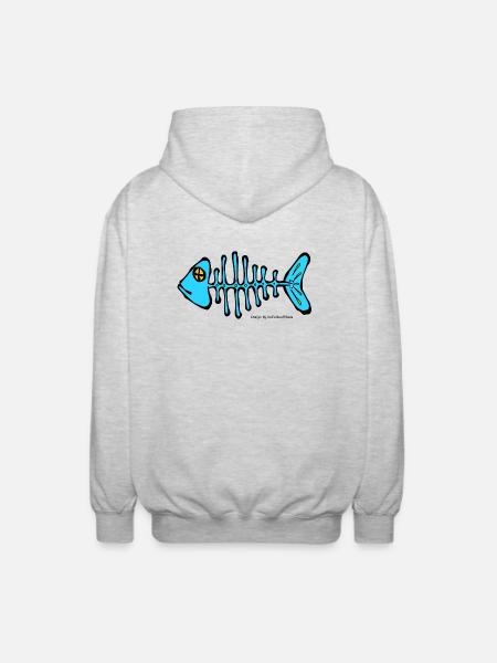 Fish bone - Unisex Hooded Jacket - light heather grey