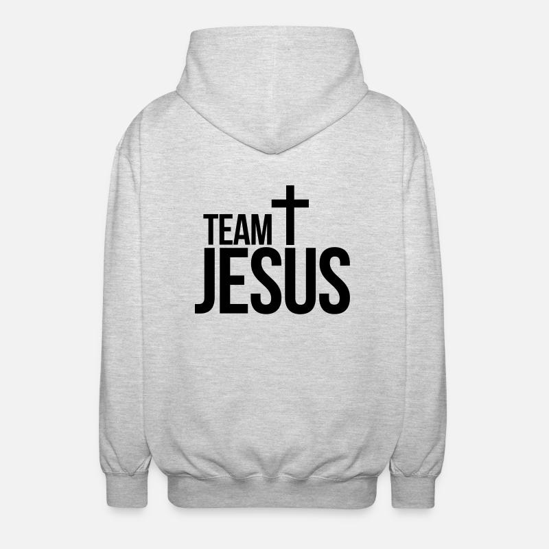 Team Jesus - Unisex Kapuzenjacke - Hellgrau meliert