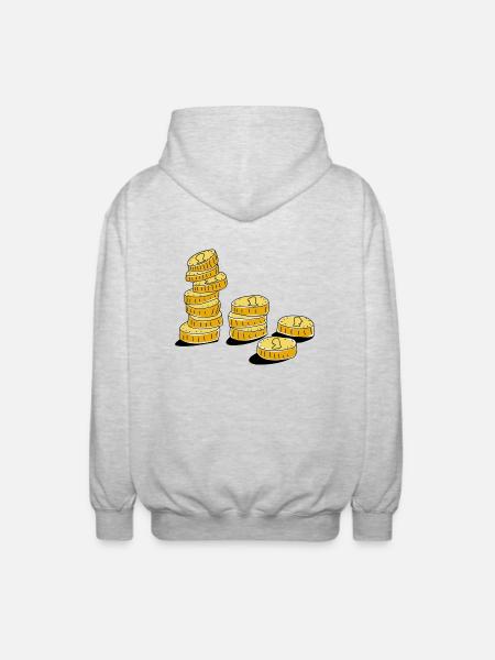 Money coins - Unisex Hooded Jacket - light heather grey