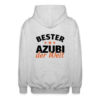 Azubi - Unisex Kapuzenjacke - Hellgrau meliert - Hinten - AI Model Male 185 light (185cm)