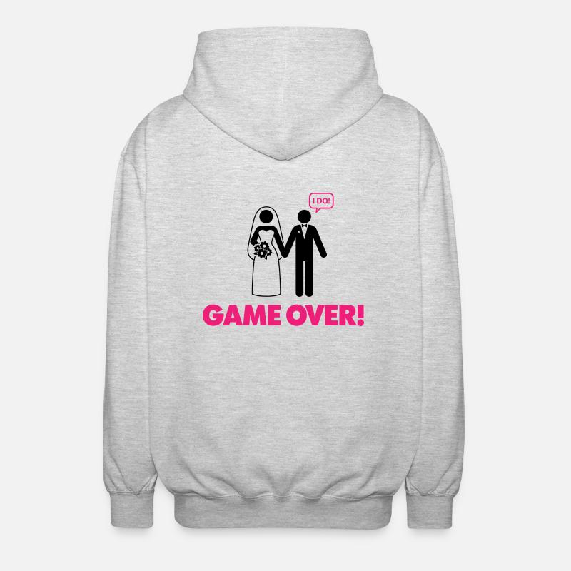 Spiel beendet. Ich bin verheiratet. - Unisex Kapuzenjacke - Hellgrau meliert