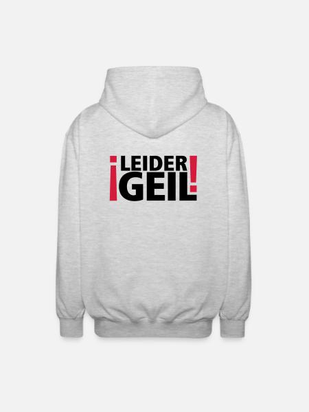 leider geil - Unisex Kapuzenjacke - Hellgrau meliert