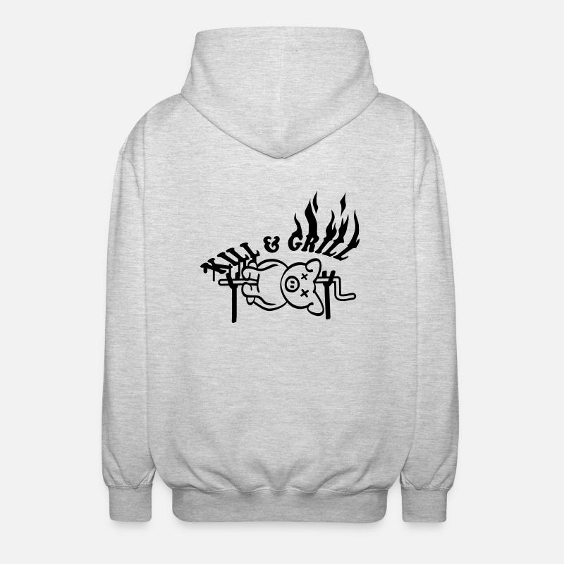 Kill And Grill Pig - Veste à capuche unisexe - gris clair chiné