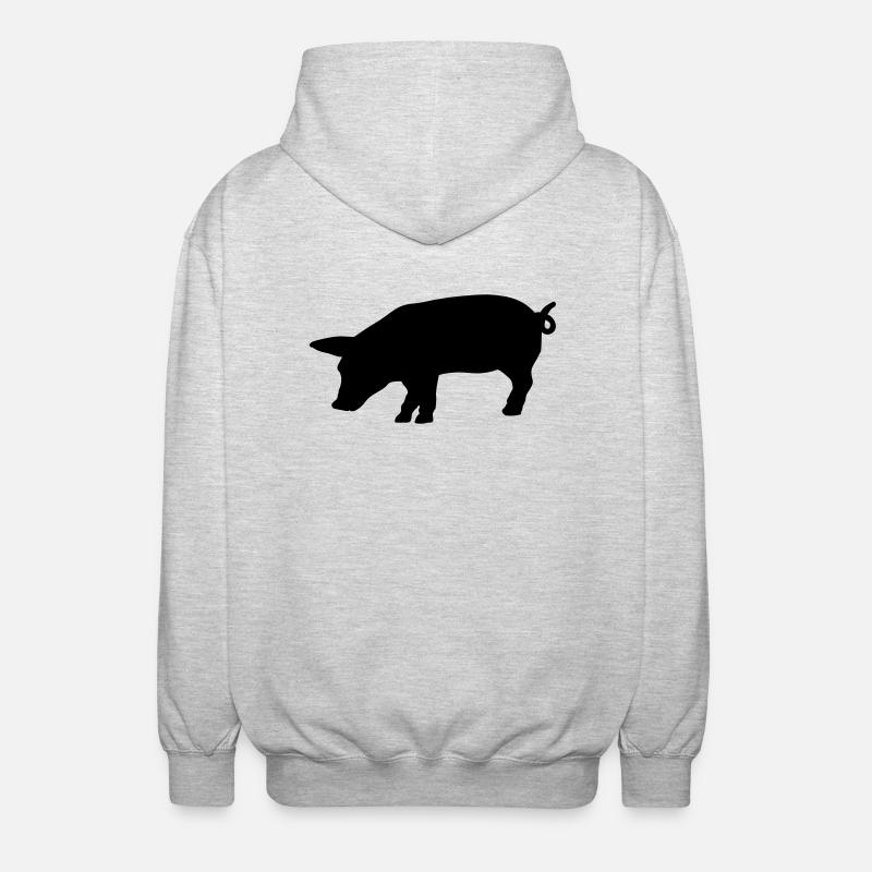 schwein_f1 - Veste à capuche unisexe - gris clair chiné