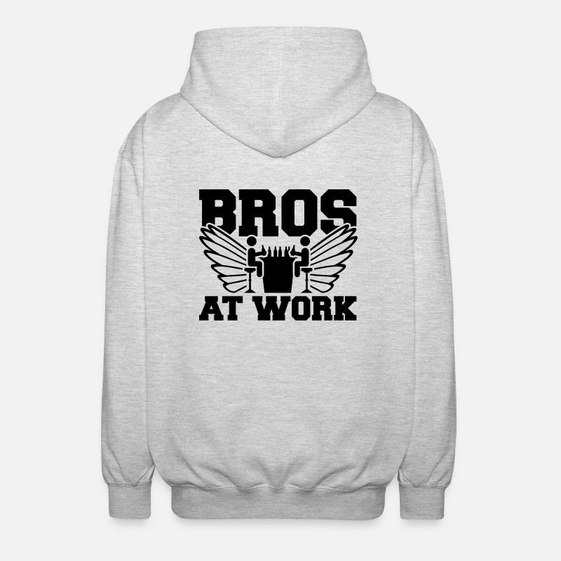 bros_at_work_so1 - Unisex Kapuzenjacke - Hellgrau meliert