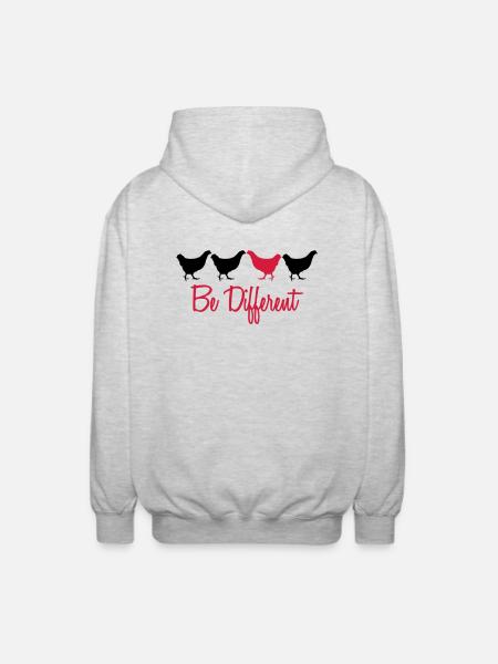 Be Different Hhs mit Text - Unisex Hooded Jacket - light heather grey