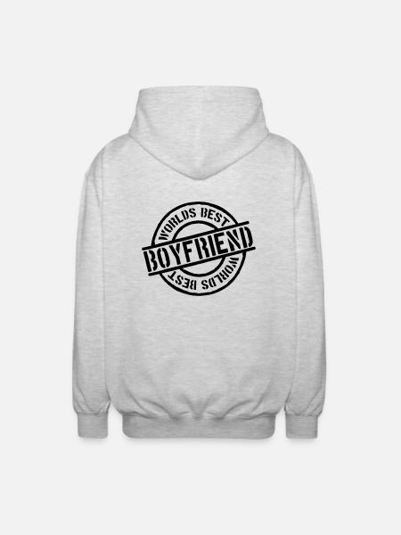 Stempel Worlds best Boyfriend - Unisex Hooded Jacket - light heather grey
