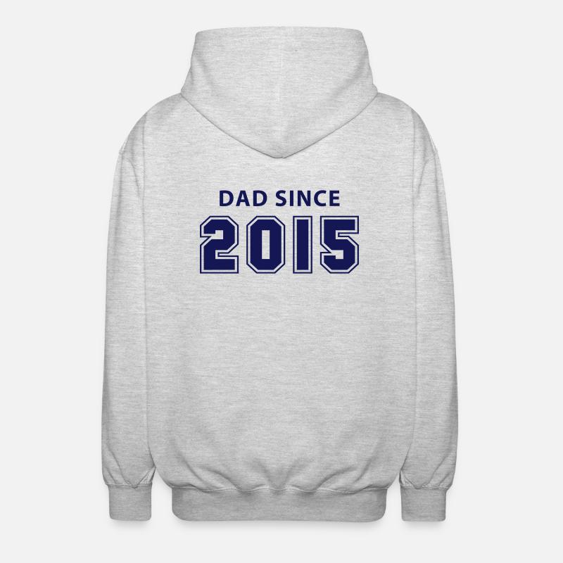 dad since 2015 - daddy design - Unisex Kapuzenjacke - Hellgrau meliert
