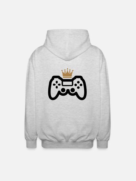game king - Unisex Hooded Jacket - light heather grey