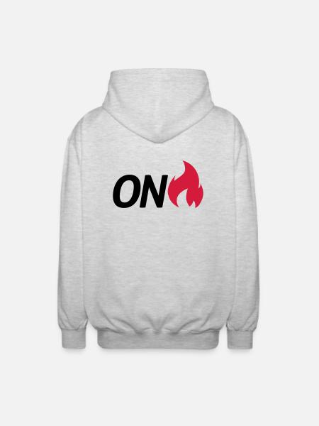 on fire - Unisex Hooded Jacket - light heather grey