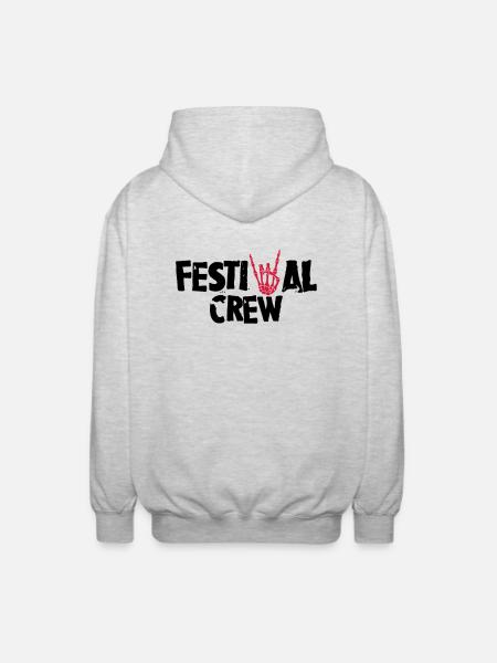 Festival Crew - Unisex Kapuzenjacke - Hellgrau meliert