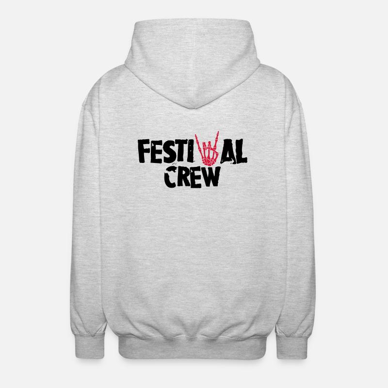 Festival Crew - Unisex Kapuzenjacke - Hellgrau meliert