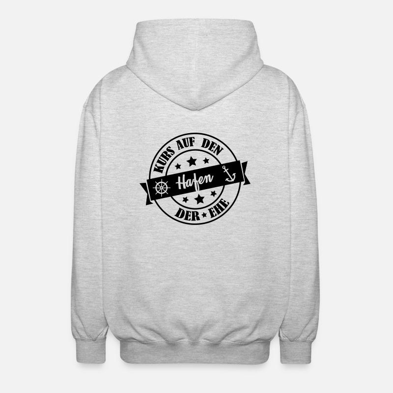 hafen_der_ehe_001 - Unisex Kapuzenjacke - Hellgrau meliert