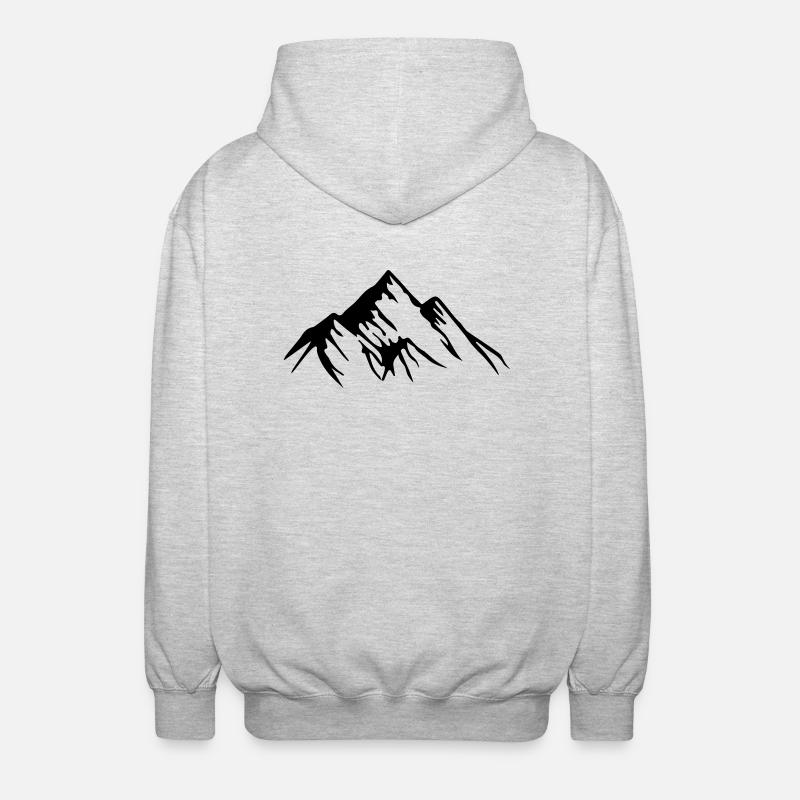 mountains berge design - Unisex Kapuzenjacke - Hellgrau meliert