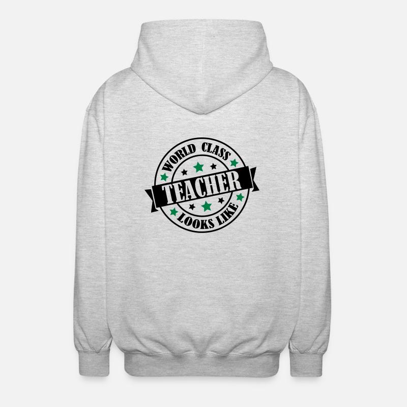 world_class_teacher_2 - Unisex Kapuzenjacke - Hellgrau meliert