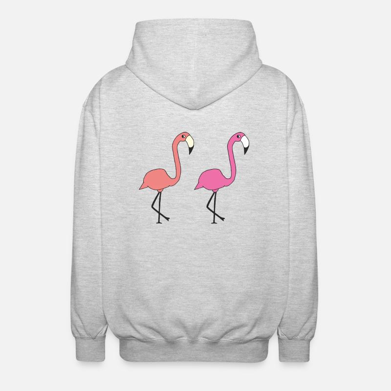 flamingo freunde - Unisex Kapuzenjacke - Hellgrau meliert