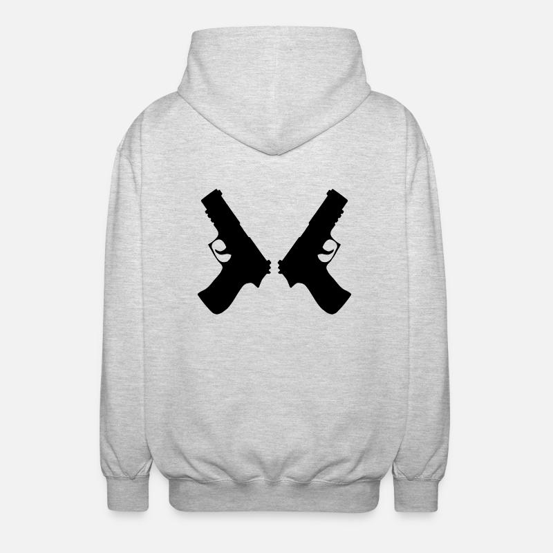gun 2 mal - Unisex Kapuzenjacke - Hellgrau meliert