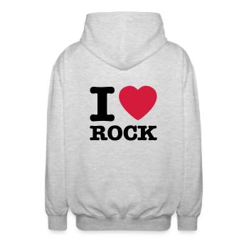 i love rock / I heart rock - Veste à capuche unisexe - gris clair chiné - Dos - AI Model Male 185 light (185cm)