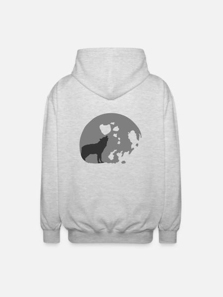 full moon - Unisex Kapuzenjacke - Hellgrau meliert