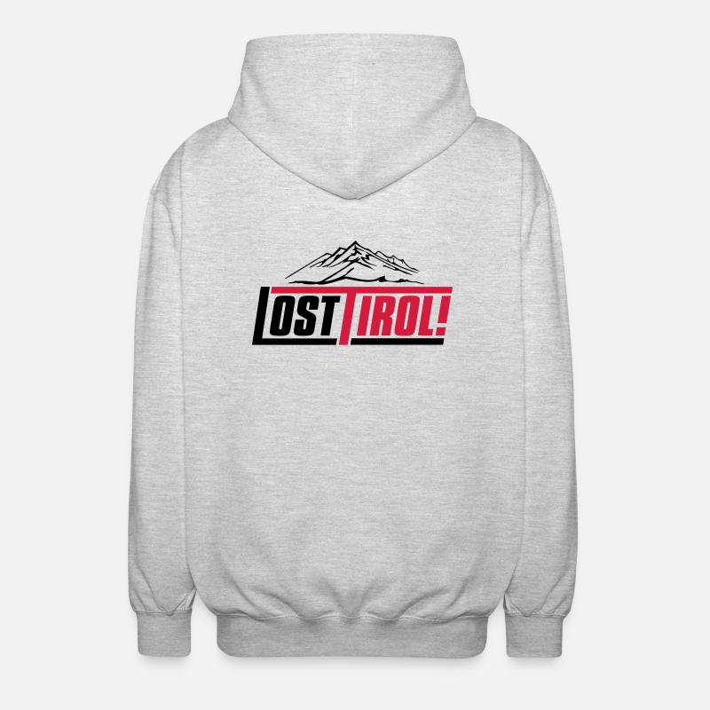 lost-tirol-v1 - Unisex Kapuzenjacke - Hellgrau meliert