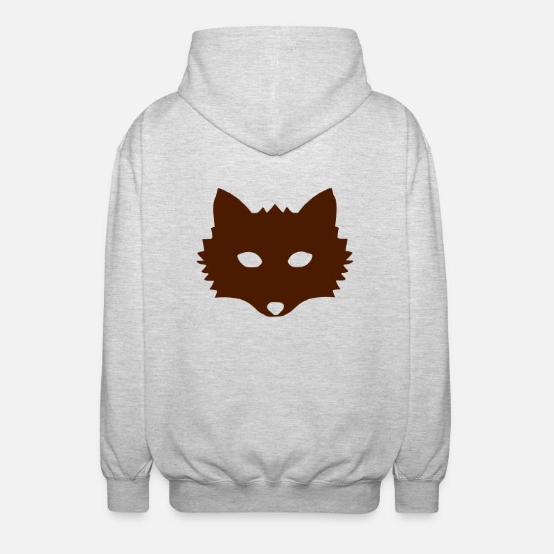 Fuchs einfarbig - Unisex Kapuzenjacke - Hellgrau meliert