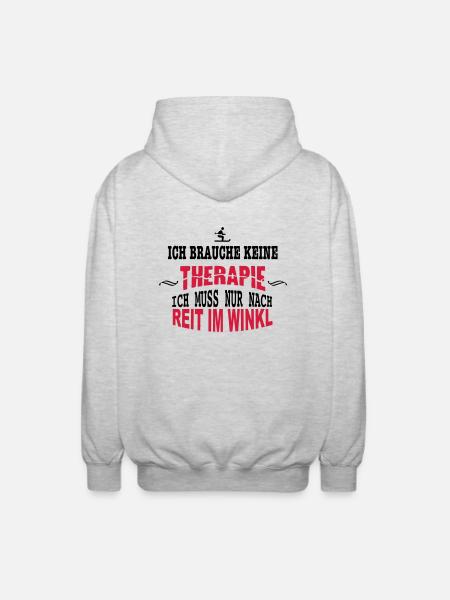 THERAPIE Reit im Winkl - Unisex Kapuzenjacke - Hellgrau meliert